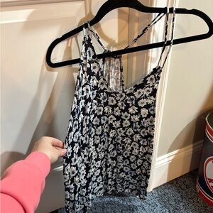 Floral Black and White Women's Top